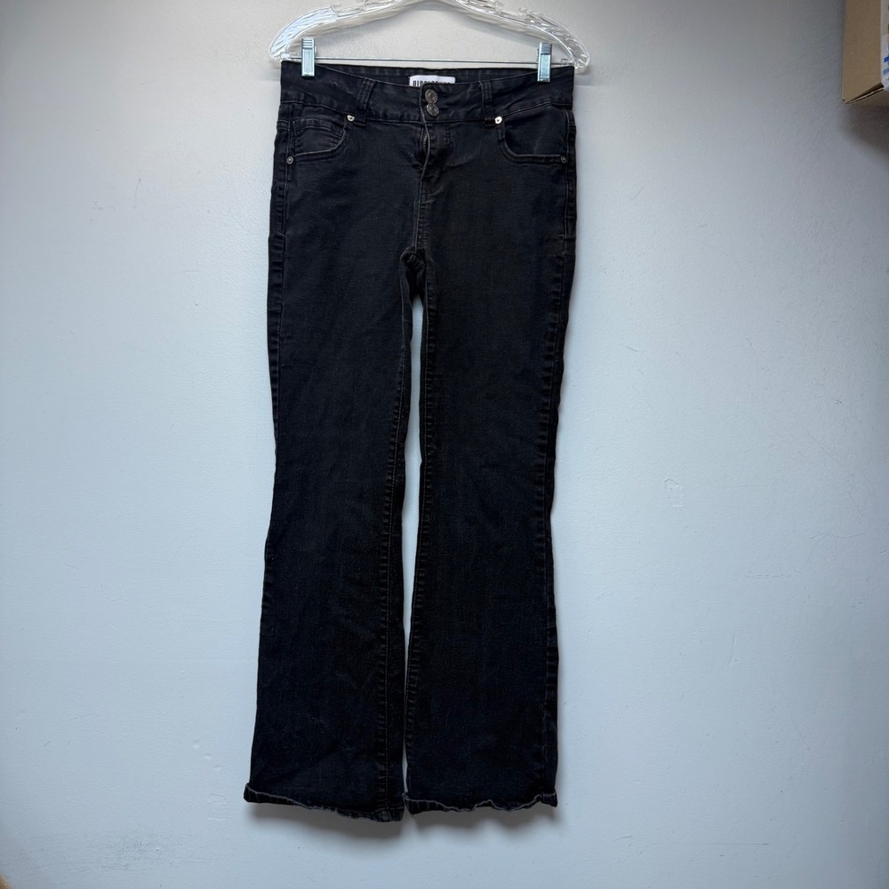 Disclosure Flare Jeans Womens 11/30 Black Excellent Stretch Faded Denim Pockets